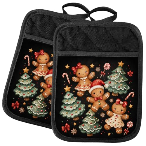 Gingerbread Christmas Tree Pot Holders Heat Resistant - JWYNB, Grd Kitchen Theme 23