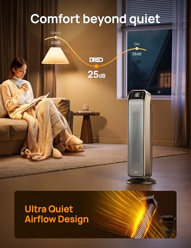 25-Inch Electric Space Heater with Thermostat and Remote Control