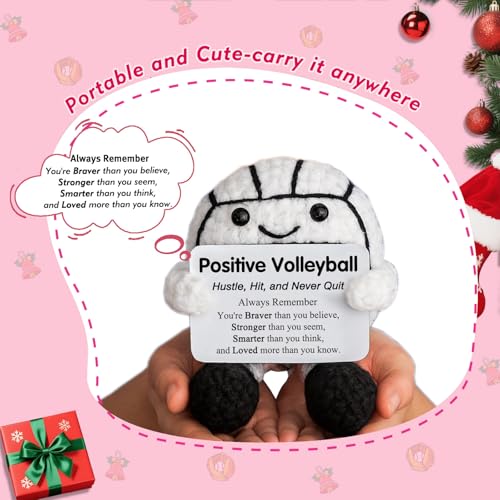 Handmade Crochet Volleyball Plush Toy with Encouragement Message Gift