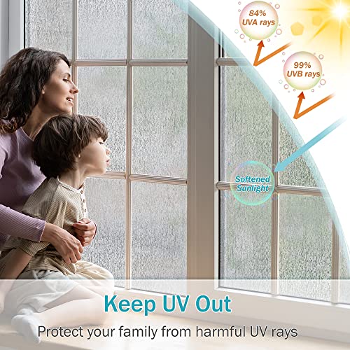 Rain Glass Window Film - Privacy Static Cling Decorative Sticker, 17.7 x 78.7 inches