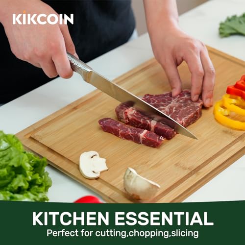 Extra Large Bamboo Cutting Board with Deep Juice Groove - 17x11" Reversible