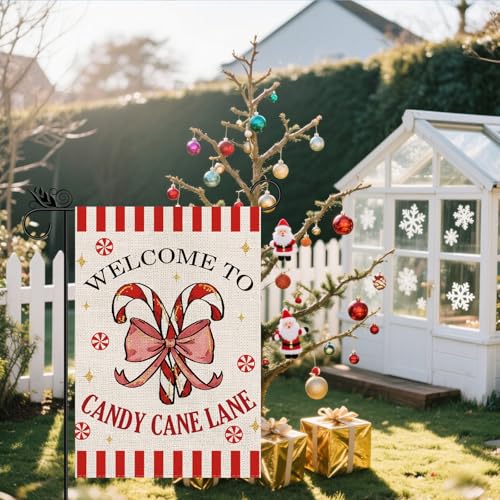 GPGHE Christmas Garden Flag 12.5x18 Inch Double Sided Holiday Decor for Yard & Garden