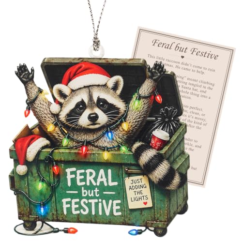 DuduCraft Raccoon Christmas Ornament - Funny Holiday Decor 2026, Animal Lover Gift