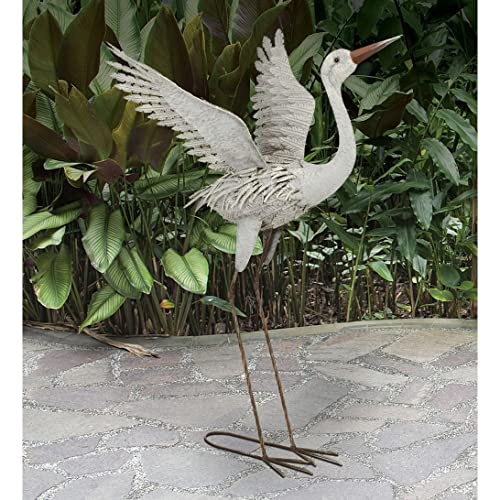 37-Inch Wing Up Wall Decor, Off-White Metal Sculpture