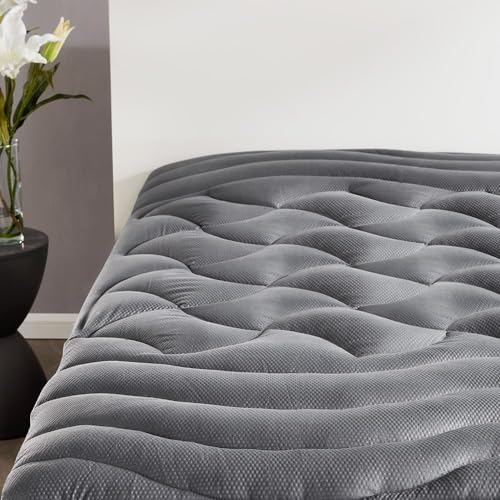 SLEEP ZONE Cooling Queen Mattress Topper - Breathable Zoned Mattress Pad