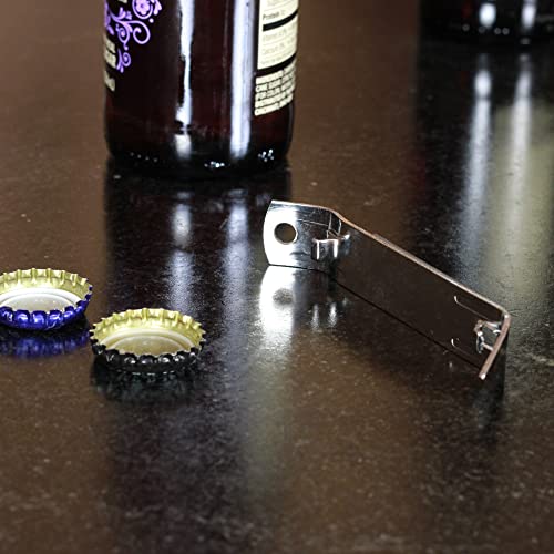 Chef Craft Select Iron Plated Bottle Opener & Can Tapper Set - 4.5 Inch Gray, Pack of 2, Magnetic, Camping & Travel