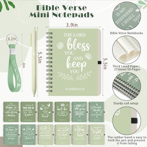 Skylety 24-Piece Christian Scripture Gift Set with Green Gradient Coffee Cups and Accessories