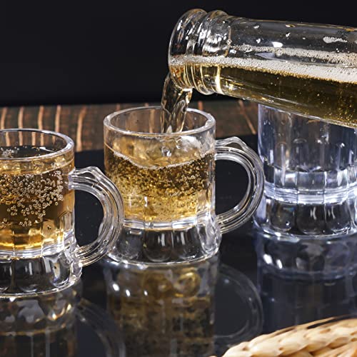 1 oz Mini Plastic Beer Mug Shot Glasses - 12 Piece Party Pack