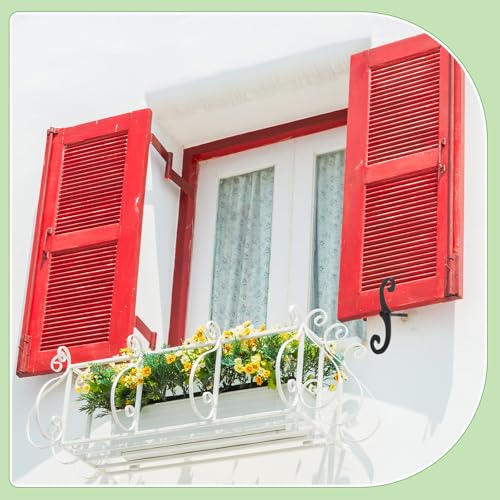 6.5-Inch Iron Shutter Dogs, S-Shaped Exterior Shutter Tiebacks, 6 Pack