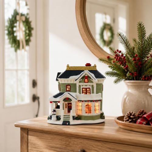 Christmas Village Houses, Lighted Ceramic Victorian Buildings