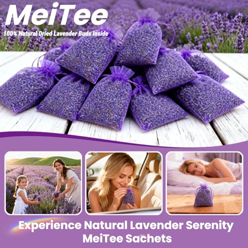 Dried French Lavender Sachets, 20 Pack - Natural Closet & Drawer Freshener