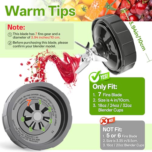 7-Fin Blender Extractor Blade Replacement for High-Speed Personal Blenders