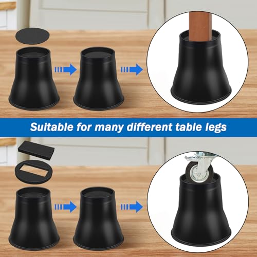 Heavy Duty Bed Risers 6 Inch Round Furniture Risers 6000 lbs - 4 Pack