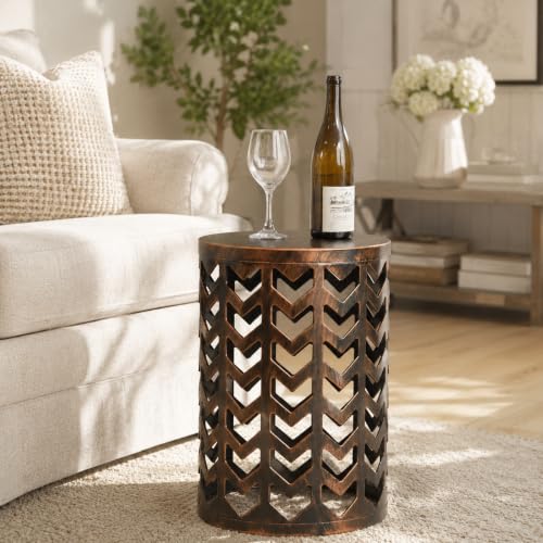 3-Piece Round Metal Nesting Side Tables, Stacking Patio Accent Tables