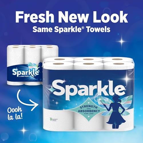 Sparkle Pick-A-Size Paper Towels Spirited Print 6 Double Rolls