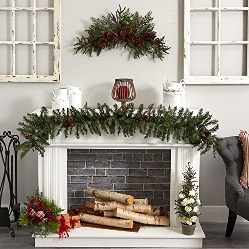 30-Inch Artificial Pine and Pinecone Swag for Holiday Home Decor