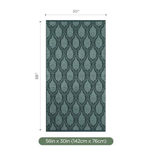 Cotton Blend Bath Towel with Locker Loop - 30" x 56" Fern Pattern Jade