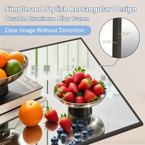 72" x 44" Oversized Full Length Floor Mirror with Aluminum Alloy Frame