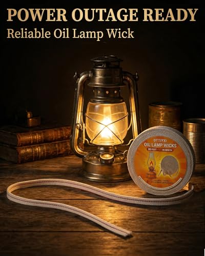 1/2 Inch x 30 Ft Flat Cotton Oil Lamp Wick for Lanterns and Oil Lamps