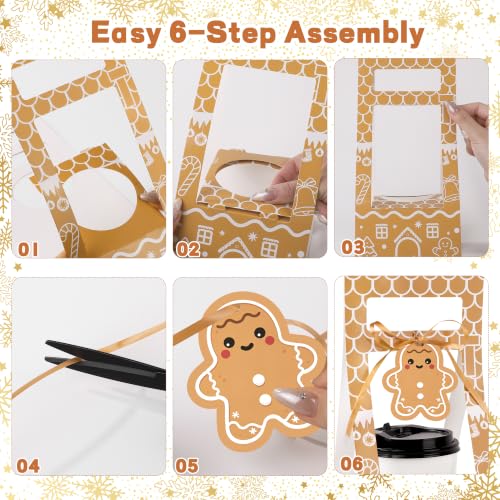 Astivac 48 Pack Christmas Drink Carrier with Handle Gingerbread Houses (Variation 48)