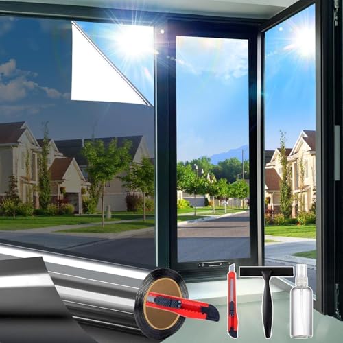 One Way Window Privacy Film - Heat Control Reflective Tint (17.5" x 78.7")
