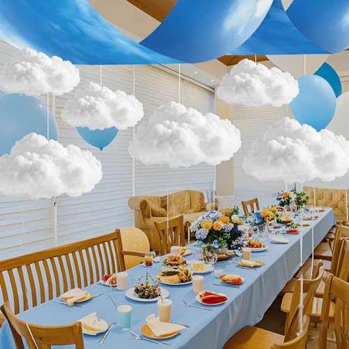 9-Piece Blue Sky and Cloud Ceiling Decoration Set for Party and Classroom