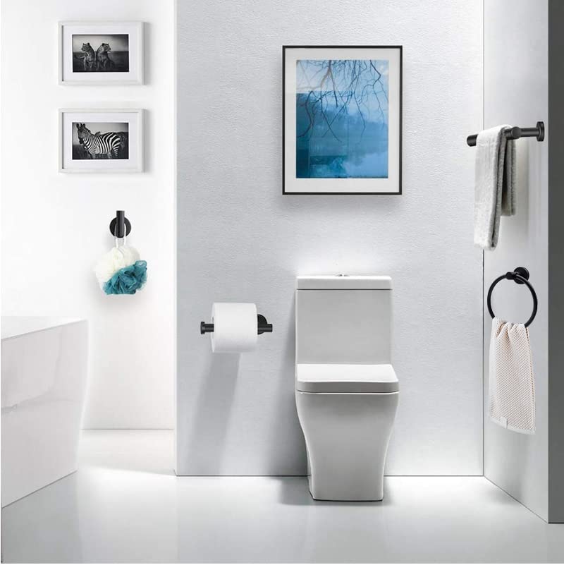 10-Piece Matte Black Bathroom Hardware Set, Stainless Steel Accessory Kit