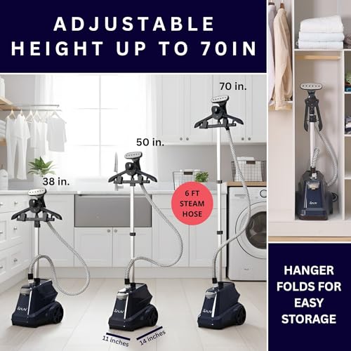 SALAV Heavy Duty Commercial Full-Size Garment Steamer 3L Tank Navy