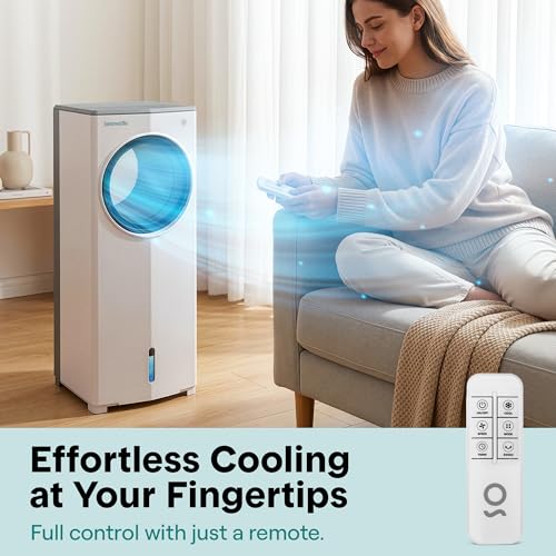 Portable Evaporative Air Cooler 4L Water Tank with Remote & Ice Packs