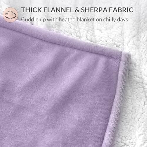 HOMLYNS Purple Heated Throw Blanket with 5 Heat Settings & 3-Hour Timer