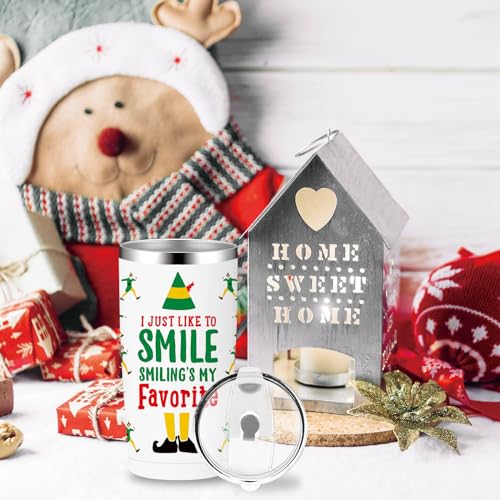 Arsemica Buddy the Elf 20oz Christmas Tumbler – Smile Variation, Insulated Cup with Lid & Straw