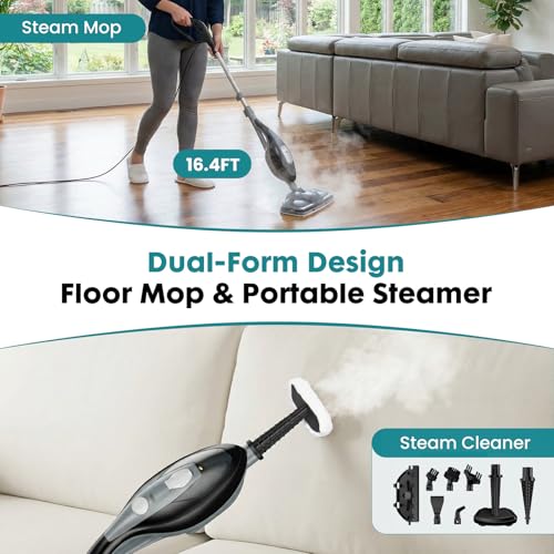 10-in-1 Multifunctional Steam Mop, Detachable Handheld Steam Cleaner