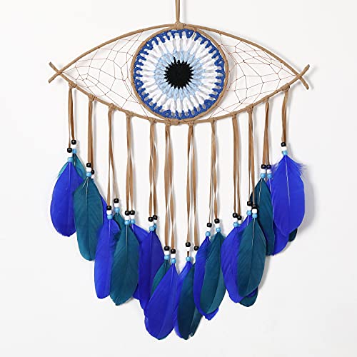 Evil Eye Dream Catcher Handmade Wall Decor 16-inch Lucky Charm