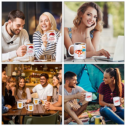 Yephets 12-Pack 11 oz White Ceramic Sublimation Coffee Mugs - Medium DIY Set