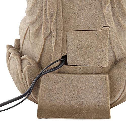 22-Inch Buddha Zen Fountain with LED Light for Indoor and Outdoor Decor