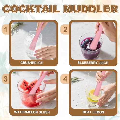 uxcell 10 Inch Black Plastic Cocktail Muddler with Convex Head - Bar & Drink Tool