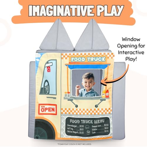 Food Truck Play Panel for Kids Foam Sofa with Adjustable Velcro Strap