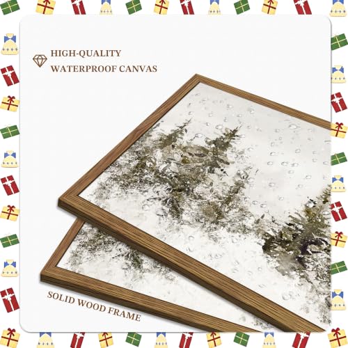 Zeredi Vintage Christmas Forest Canvas Wall Art 16x24 in - Framed Landscape