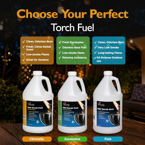 Citronella Tiki Torch Fuel & Low Smoke Lamp Oil - Clean Burn (1 Gallon, 2 Pack)