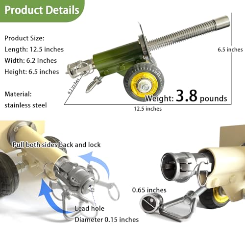 Stainless Steel Mini Cannon Model with Recoil Mechanism