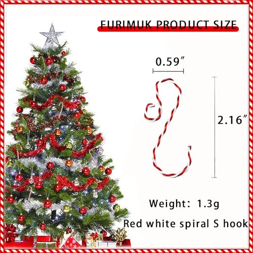20-Pack Christmas Ornament Hooks - Metal S-Shaped Swirl Hangers