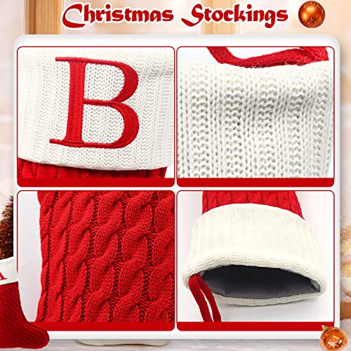20-Inch Large Monogram Knit Christmas Stocking with Embroidered Initial
