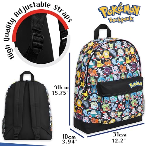 Pokémon Backpack for Kids & Teens - Multi AOP Pikachu & Friends, School & Travel Bag