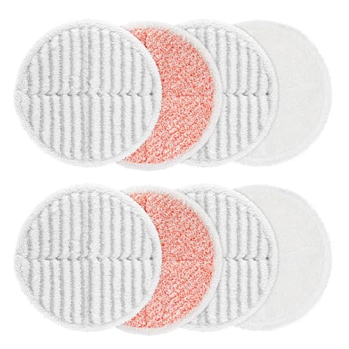 8-Pack Microfiber Spin Mop Replacement Pads for Hard Floor Cleaners