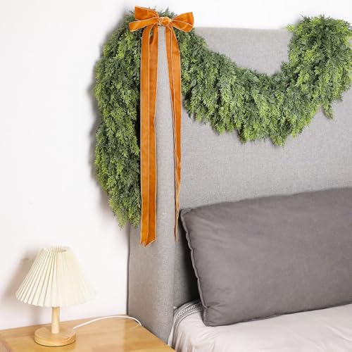 Waydress 9 ft Christmas Cedar Garland – Realistic Faux Greenery, 1 Pcs