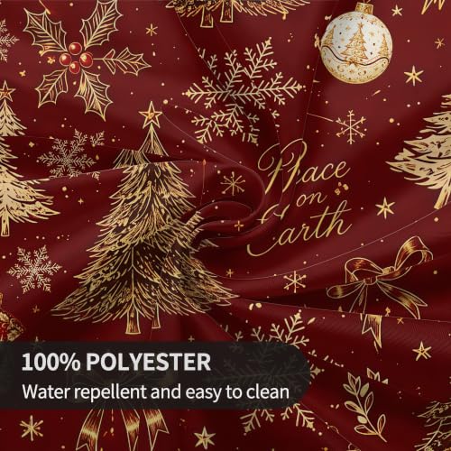 Merry Christmas Round Tablecloth 60 Inch - Waterproof Holiday Decor, Model: THIS listing: 60" (Round) / Merry Christmas-3