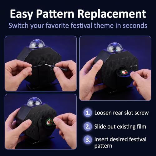 Galaxy Star Projector Night Light with Bluetooth Speaker & Voice Control