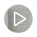 18-Inch Round Storage Ottoman – Cream Boucle Footstool with Lift-Off Lid