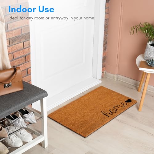 Natural Coco Coir Door Mat 17.5x30 - Heavy-Duty Non-Slip Welcome Mat
