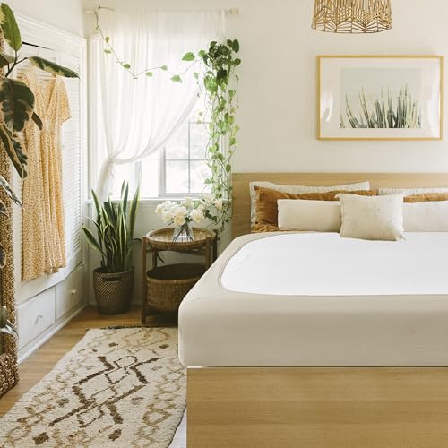 Queen Stretch Box Spring Cover - 4-Sided Bed Skirt Alternative